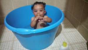 Titus in his little tub