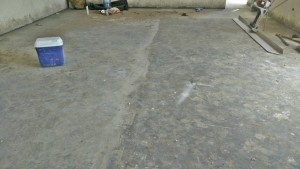 Line in the cement floor