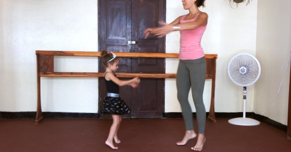 Azalea with her teacher at SJDS School of Dance